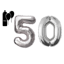  Lufi fólia metál matt ezüst 50-es 102cm party kellék