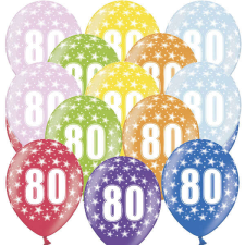 Lufi, nagy csomag, évszámos (80), metál, 50 db/cs/vegyes színekben party kellék