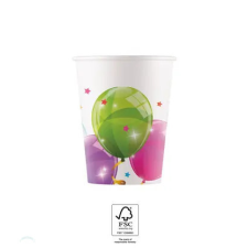Lufis Sparkling Balloons, Lufis papír pohár 8 db-os 200 ml FSC party kellék
