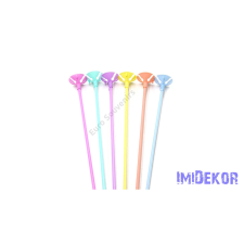  Lufitartó + pálca 40 cm színes 100db/cs - Sárga dekorációs kellék