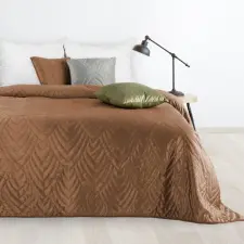  Luiz6 bársony ágytakaró fényes márvány hatású mintával Téglavörös 200x220 cm lakástextília