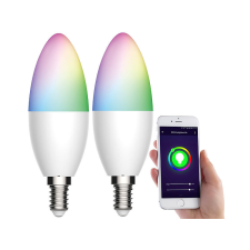 Lumi 2 db Okos világítás Smart Luminea Home Control WLAN RGB fehér és színes izzó 5,59W E14 színváltós lámpa izzó