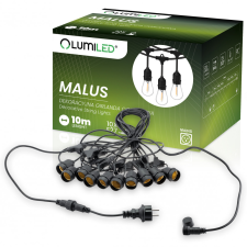 LUMILED Outdoor Garden Garland MALUS fénylánc 10m 10x E27 Lumiled kültéri világítás