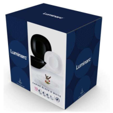 LUMINARC Étkészlet Luminarc CARINE 19 részes fekete-fehér tányér és evőeszköz