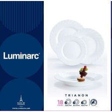 LUMINARC Trianon étkészlet 18 részes fehér tányér és evőeszköz