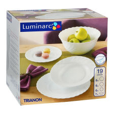 LUMINARC Trianon Opal 19 részes opálüveg étkészlet tányér és evőeszköz
