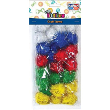 Luna Csillámos színes pompon szett 15mm 30db kreatív és készségfejlesztő
