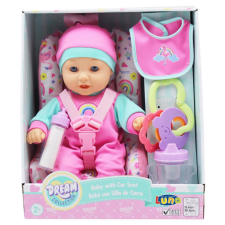 Luna Dream Collection: Csecsemő baba autós üléssel és kiegészítőkkel baba