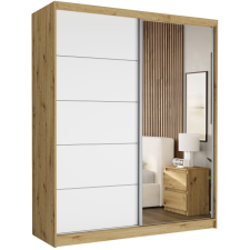  LUNA I. Tolóajtós gardróbszekrény 183x218x60 - artisan, fehér bútor