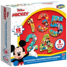 Luna Mickey egér számok puzzle 15db-os puzzle, kirakós