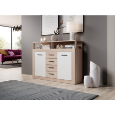  LUNA MIDI B Komód Sonoma/Matt Fehér Színben bútor