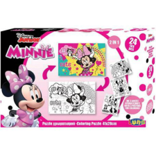 Luna Minnie egér színezhető 24db-os puzzle 3 színezhető képpel puzzle, kirakós