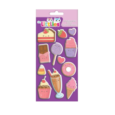 Luna The Littlies: Édességek 3D pufi matrica szett 10x22cm-es íven matrica