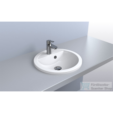 Lunart Daphne 43 cm-es beépíthető öntöttmárvány mosdó,fényes fehér 5999123014306 szaniter