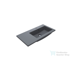 Lunart Liam 800 R 80x40 cm-es beépíthető öntöttmárvány mosdó,szürke kvarc 5999123001276 szaniter