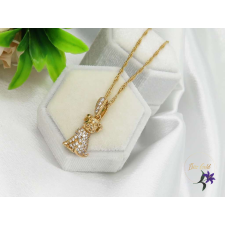  Lüszi antiallergén kutya medálos nyaklánc cirkónia kővel-18K nyaklánc