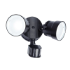 Lutec Shrimp matt fekete mozgásérzékelős LED kültéri fali lámpa (LUT-7622104330) LED 2 izzós IP54