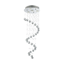 Luxera Coil króm-átlátszó kristály mennyezeti lámpa (LUX-62410) GU10 4 izzós IP20 világítás