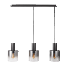 Luxera Moxie fekete-szürke függesztett lámpa (LUX-64414) E27 3 izzós IP20 világítás