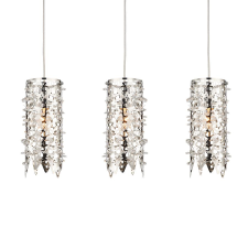 Luxera Vitra ezüst-átlátszó kristály függesztett lámpa (LUX-64366) E14 3 izzós IP20 világítás
