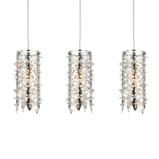 Luxera Vitra ezüst-átlátszó kristály függesztett lámpa (LUX-64366) E14 3 izzós IP20 világítás