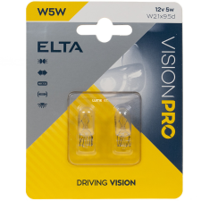 LUXLINE spol. s r.o. Elta Vision Pro 12V W5W jelzőizzó, 2db/bliszter autó izzó, izzókészlet