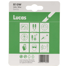 LUXLINE spol. s r.o. Lucas 24V R10W jelzőizzó, 2db/bliszter autó izzó, izzókészlet