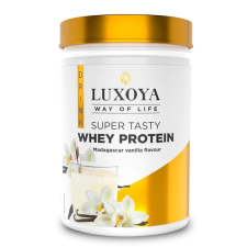 Luxoya Super Tasty Whey Protein Madagaszkári vanília ízű 450g vitamin és táplálékkiegészítő