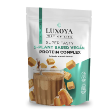 Luxoya vegán fehérje italpor Sós karamella ízű 450g vitamin és táplálékkiegészítő