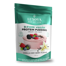 Luxoya Vegan Protein Puding 450g - Vanília-erdei gyümölcs ízű vitamin és táplálékkiegészítő