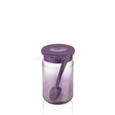 Luxplastic IRIS C-00510 Rainbow lila üveg tároló kanállal 380ml (C-00510) uzsonnás doboz