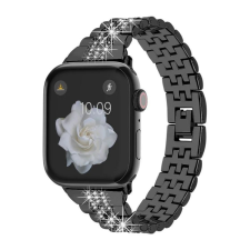 Luxury Apple Watch 38/ 40/ 41 mm, Luxury rozsdamentes acél szíj, fekete okosóra kellék