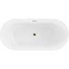 Luxury Flavia szabadon álló fürdökád akril  160 x 74 cm, fehér,  leeresztö arany - 54031608000-G Térben álló kád