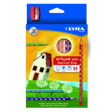  Lyra - Groove Slim Színes ceruza készlet, 36 db-os, háromszögletű, csúszásgátlós + hegyező színes ceruza