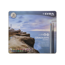 Lyra Színes ceruza LYRA Graduate Aquarell hatszögletű fémdoboz 24 db/készlet színes ceruza