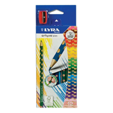 Lyra Színes ceruza LYRA Groove Slim háromszögletű vékony 12 db/készlet+hegyező színes ceruza
