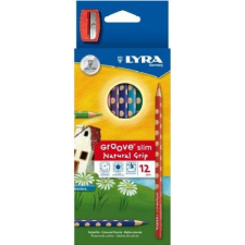 Lyra színesceruza készlet 12 db hegyezővel Groove Slim Natural Grip színes ceruza