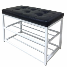  LYROS Cipőtároló pad fekete/fehér bútor