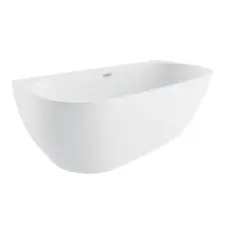 M-acryl Avalon 170x80 kád, fehér előlappal, lábbal, arany klick-klack lefolyóval kád, zuhanykabin