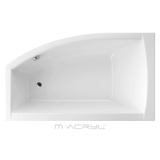 M-acryl Minima 160x95 cm aszimmetrikus kád kádlábbal, jobbos 12455 kád, zuhanykabin