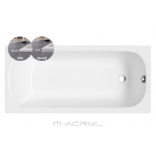 M-acryl Mira Slim egyenes akril kád 170x75+láb kád, zuhanykabin
