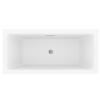 M-acryl Sabina PRO SLIM MATT fehér színű egyenes akril kád vízszintes túlfolyóval vékony peremmel 170x75 kádlábbal és peremrögzítővel