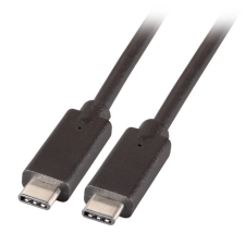M-CAB 7001330 USB-C apa - USB-C apa 3.2 Gen 2 adat és töltő kábel - Fekete (0.5m) kábel és adapter