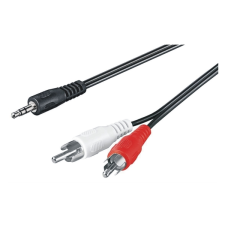 M-CAB 7200115 3.5mm Jack - 2x RCA (apa - apa) kábel 0.5m - Fekete (7200115) kábel és adapter