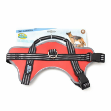  M-es kutyahám / 15-25 kg-os kutyák számára - piros nyakörv, póráz, hám kutyáknak