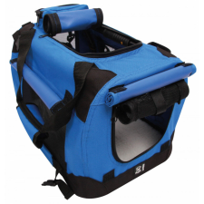 M-PETS FLOW összehajtható kisállatszállító táska XS 41x28x28cm kék szállítóbox, fekhely kutyáknak