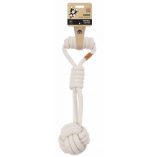M-Pets M-PETS kötéljáték fogantyús labda 36cm fehér játék kutyáknak