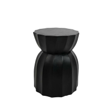 MA MAISON MaMaison Rolling Mangófa Kisasztal Fekete Geometrikus bútor