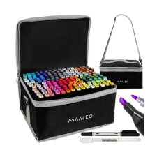 Maaleo Kétoldalú alkoholos toll készlet 168 db + táska filctoll, marker
