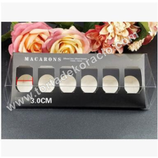  Macaron doboz 6 darabos - fekete 10 db/cs sütés és főzés